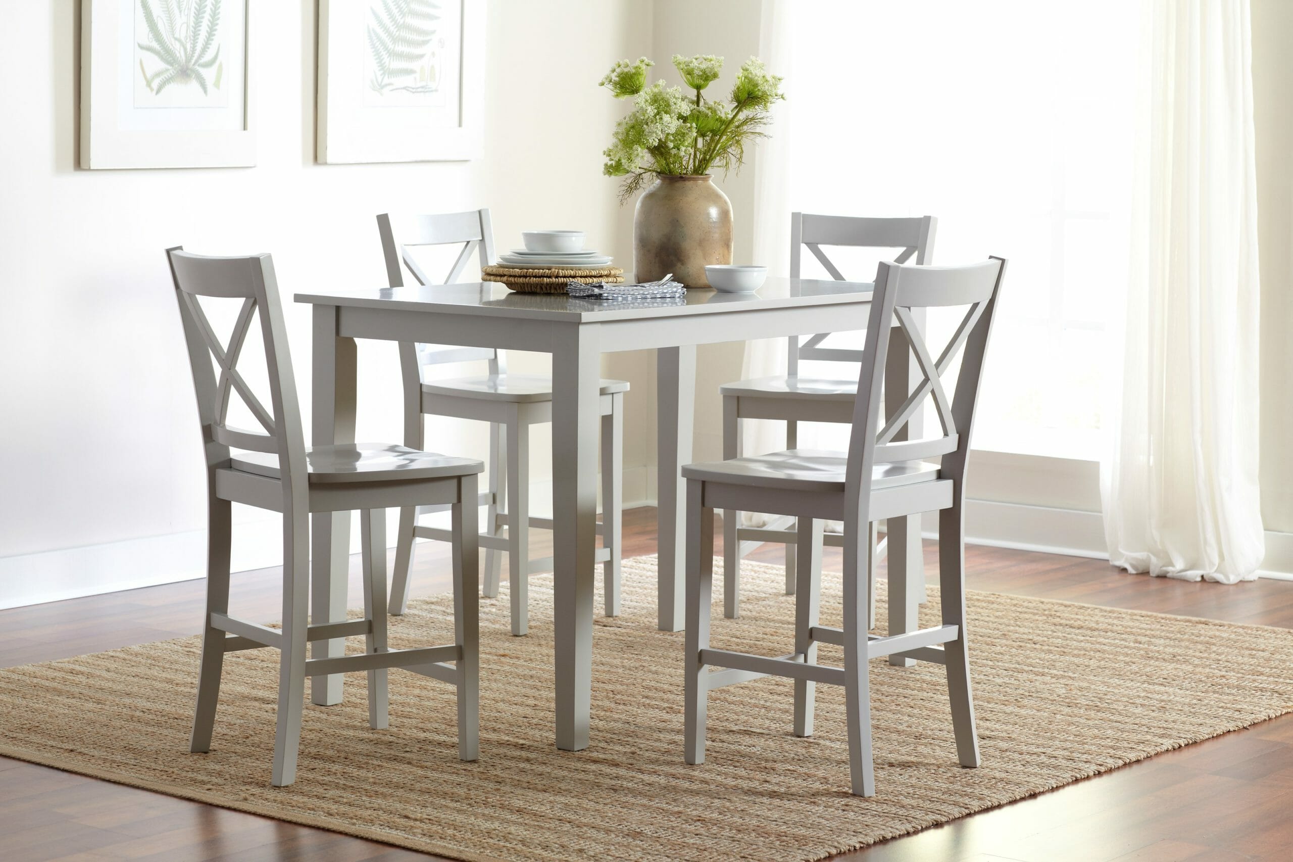 Simplicity Grey Counter Height 5 Piece Set By Jofran Kitchen Tables And More Columbus